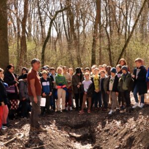 Farkasszigeti látogatás - talajszelvény megtekintése